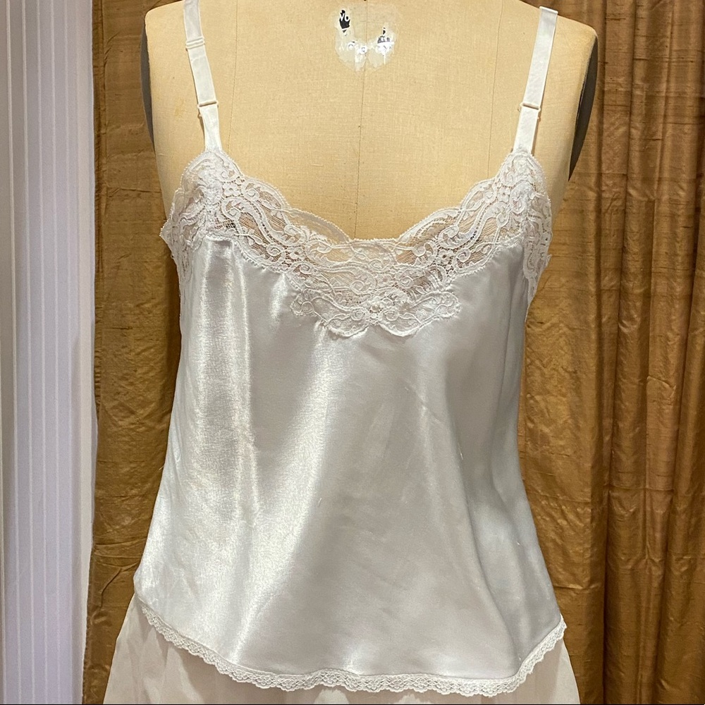 Vintage White Nylon and Lace Chemise